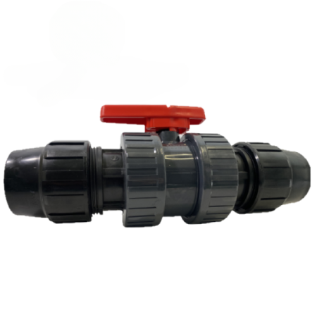 PP Kugelhahn aus Kunststoff für PE-Rohr 90 mm, Maße: 90 x 90 mm